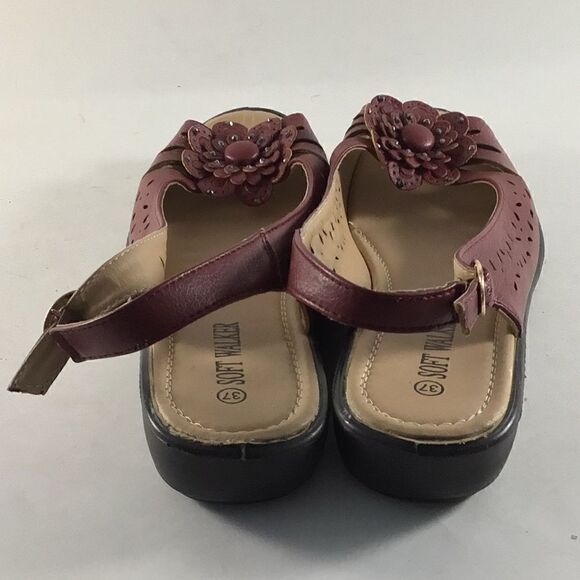 Soft walker womens open toe lightweight buckle sandals red size EU 37 US 6.5 - Picture 4 of 8